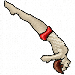 Swimming Embroidery Design 2